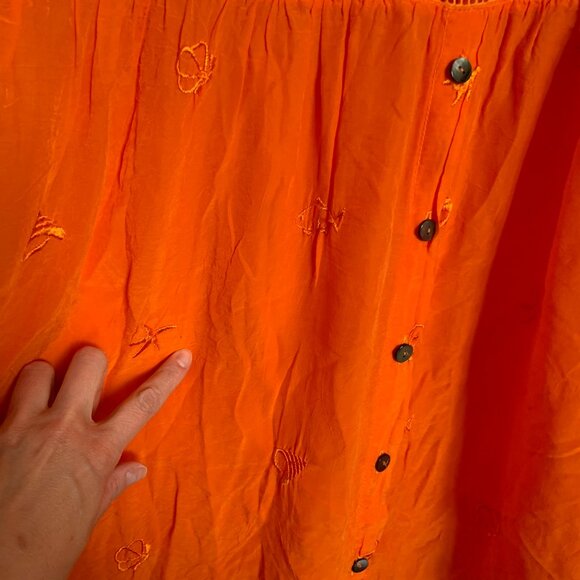 Johnny Was T-shirt Sleeveless Tank Maxi Dress 100% Cotton Orange Size M - Picture 14 of 14